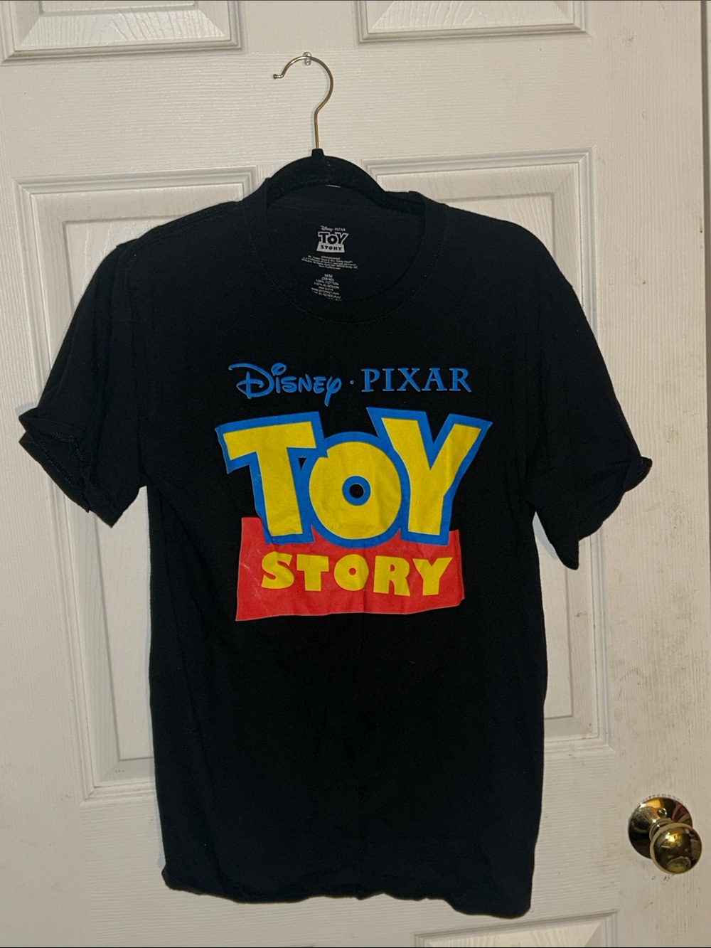 Disney Toy Story Men’s Medium Shirt Black Shortsleeve Pixar Used